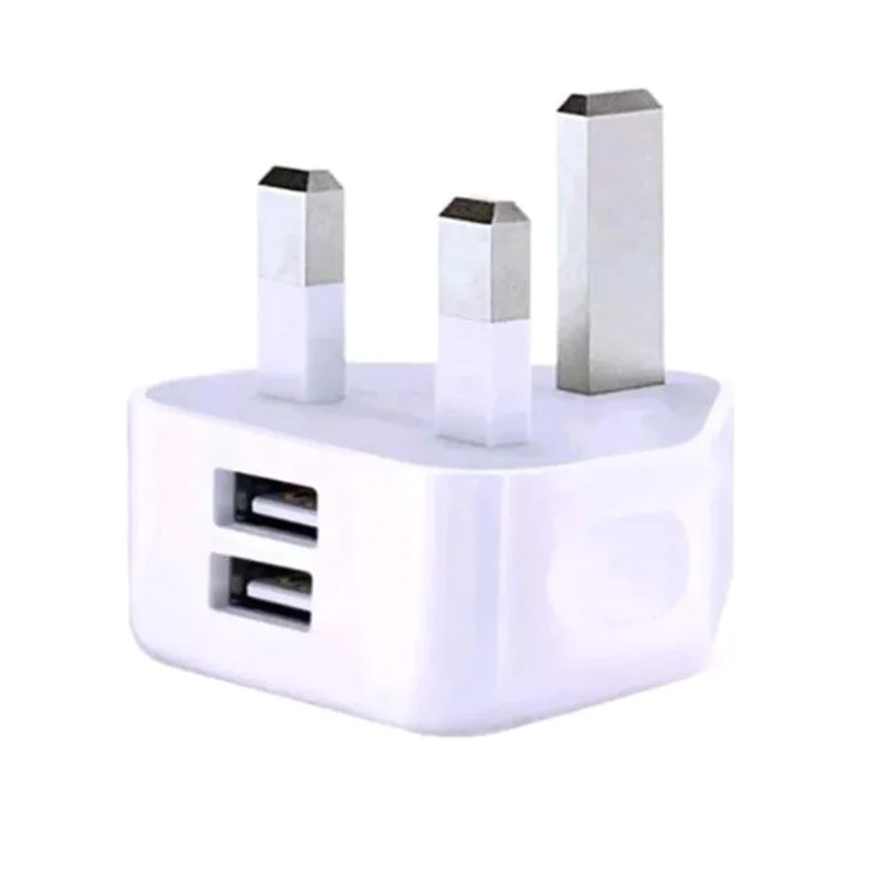Настенное зарядное устройство адаптер двойной USB Великобритания 3 контактный разъем путешествия зарядка прочный для мобильного телефона AS99