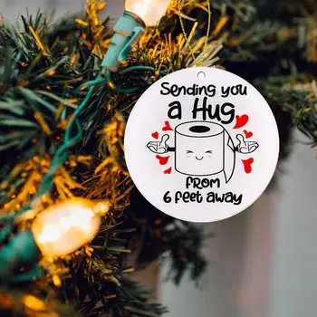 

10pcs Christmas PVC Decoration Personalized Hanging Pendants Santa Claus Ornament Pandemic -Social Party Distancing