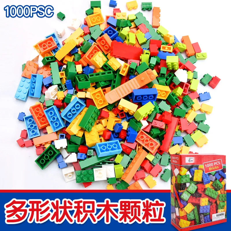 

Building blocks 1000 pieces of bulk diy toys, free assembling and inserting small particle building blocks, children's toys