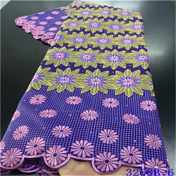

Latest African Laces 2020 Dry Cotton Swiss Voile Lace Fabric With Stones Embroidery Nigerian Laces Clothes For Women NA3268B-1