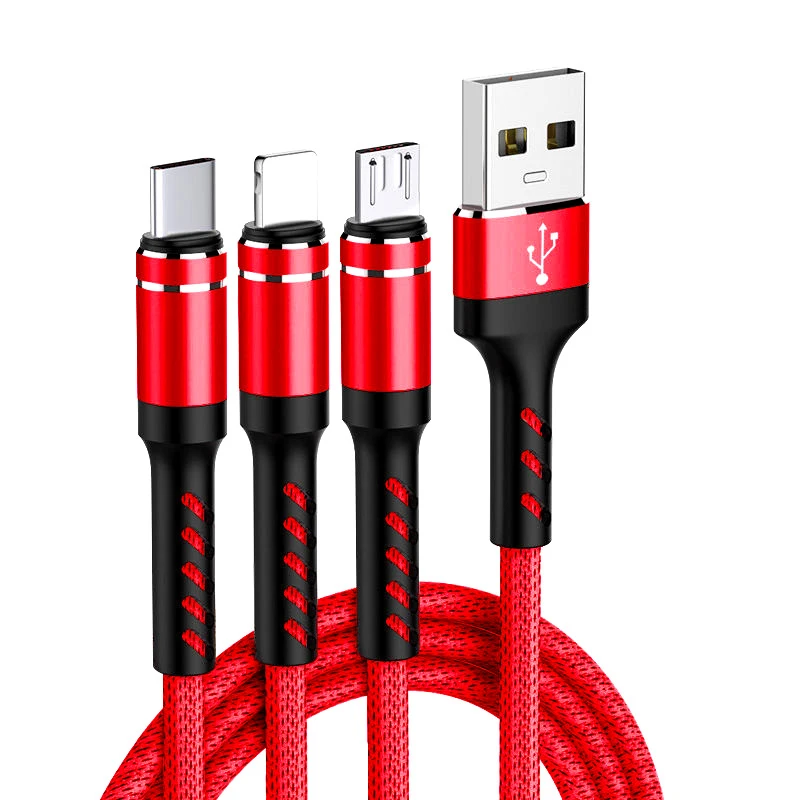 3 в 1 type C 8Pin Micro USB кабель для iPhone 8X7 6 6S Plus для iOS 10 9 8 samsung для huawei 3A USB кабели для быстрой зарядки шнур