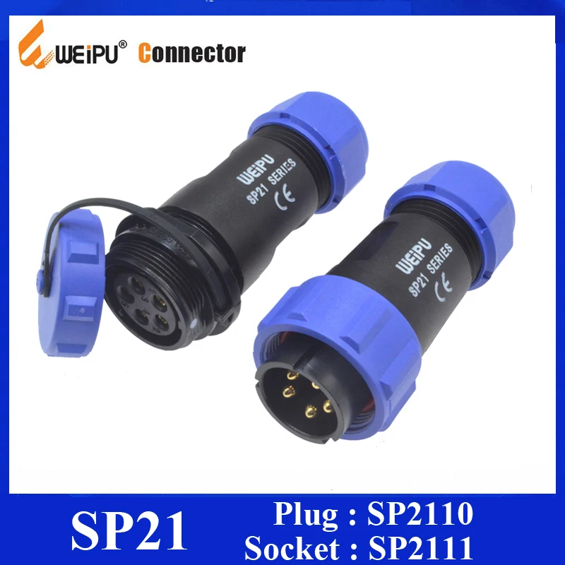 Оригинальные Weipu разъем SP21 2 3 4 5 7 9 12 Pin IP68 штекер + гнездовой кабель SP2110/P * SP2111/S *|4 pin