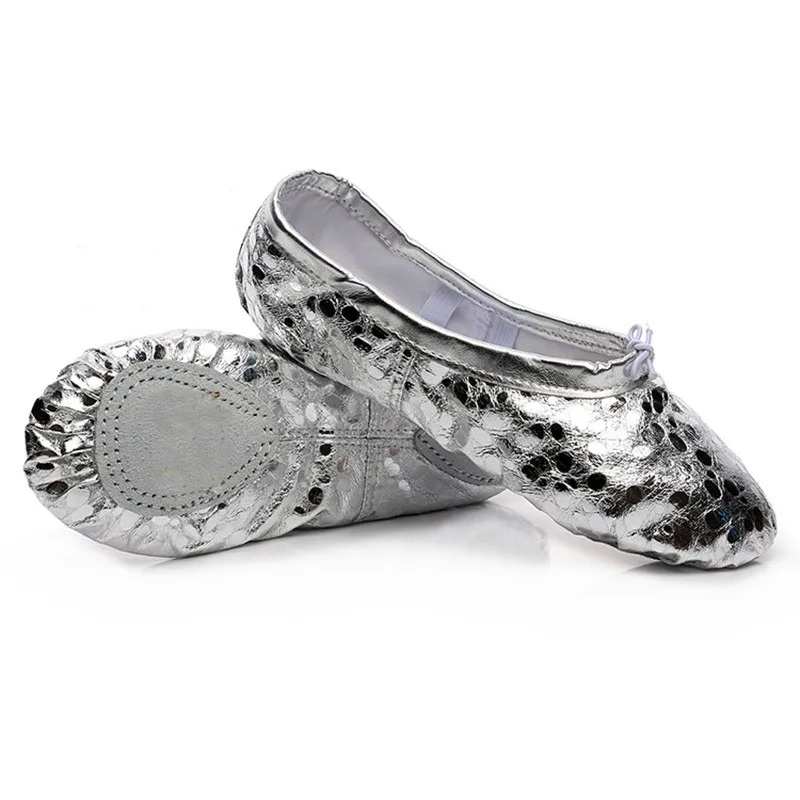 Ushine Quality Silver Body Shaping Training Infradito Yoga Gym Belly Ballet Dance Shoes Bambini Ragazze Donna