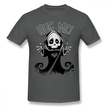 

Reaper T Shirt Hug Me T-Shirt Oversize Short Sleeve Tee Shirt 100% Cotton Funny Man Basic Graphic Tshirt
