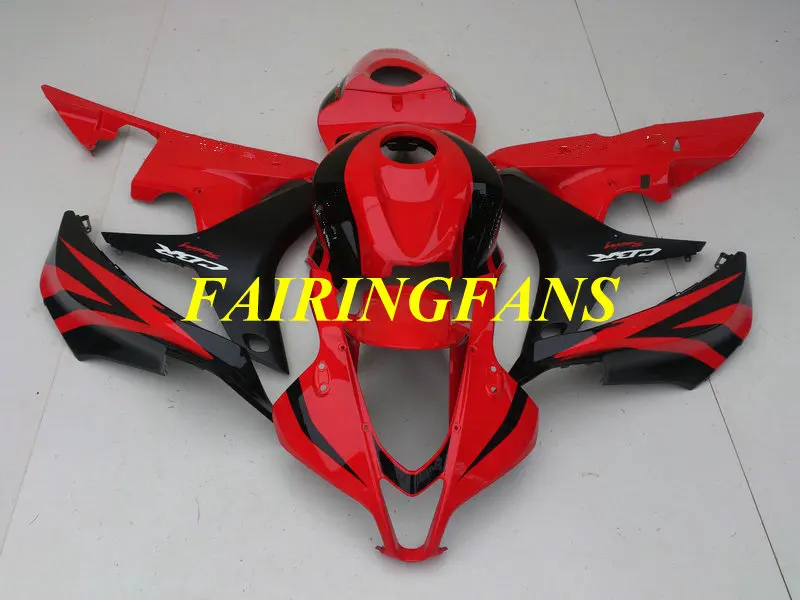 Инжекторный комплект для HONDA CBR600RR F5 07 08 CBR 600 RR CBR 600 RR CBR 600 2007 2008 красно-черные обтекатели комплект+ подарки HJ42