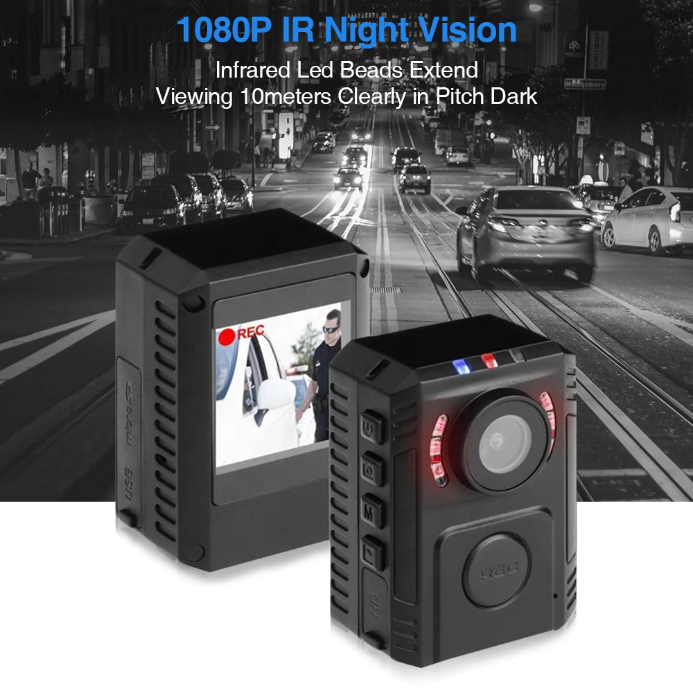  Body Worn Cam HD1080P IR Night Vision car DVR Video Security Cam Wearable IR Night Vision Wearable 