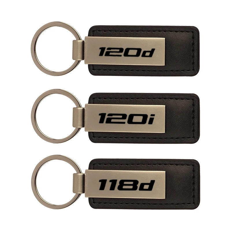 Leather Metal Car Key Chain BMW 1 series E81 E82 E84 E87 E88 F20 F21 118i 120d Accessories