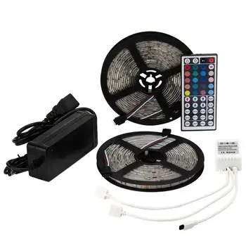 

LED Strip Kit 2x5M SMD 5050 150LEDs DC 12V Waterproof Flexible RGB LED Litht Strip with 44 Keys 20 Colors IR Remote Controller