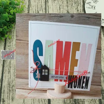 

Metal cutting dies word SAMEN cut die mold decoration Scrapbook paper craft knife mould blade punch stencils die