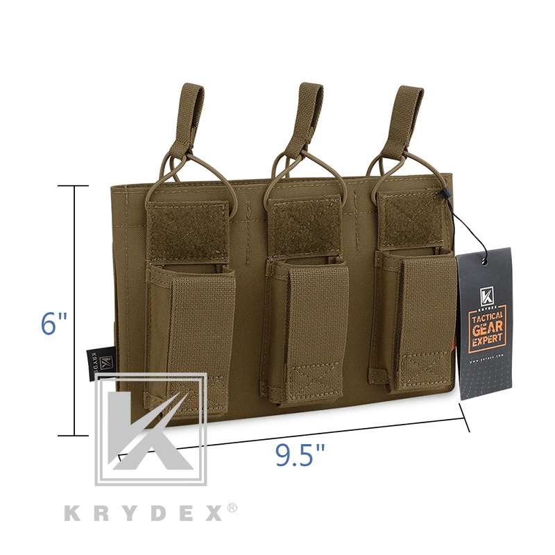 KRYDEX тройной Открытый Топ подсумок для стрельбы страйкбола Военная Тактическая 5,56 и пистолет MOLLE/PALS кобура Mag Перевозчик CB