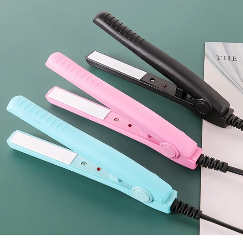 US Plug Mini Electric Splint Flat Iron Ceramic Hair Curler & Straightener Hair Perming Styling Appliance Crimper