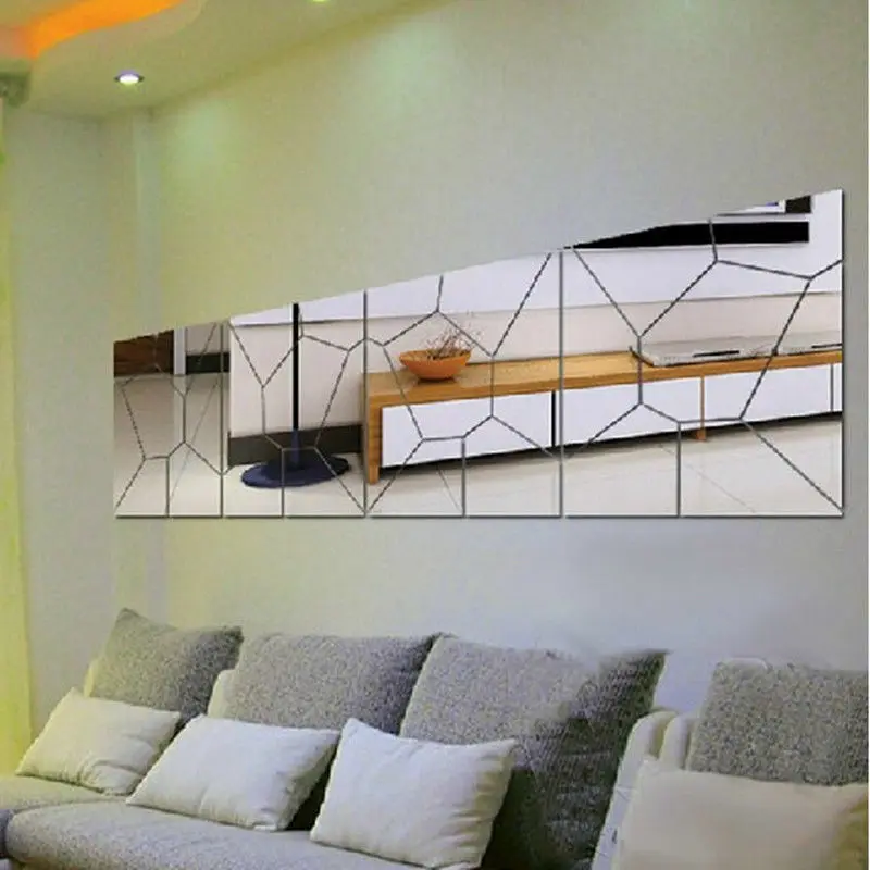 New 7pcs Hexagon Mirror Wall Stickers Removable Mural Art Decal Home PVC Decor Living Room Decorations | Дом и сад