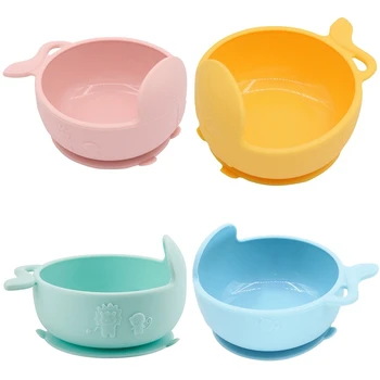 

Baby Feeding Learning Dishes Suction Bowl Assist Toddler Baby Food Dinnerware for Kids Eating Training Gyro Bowl