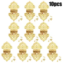 

10pcs Zinc Alloy Hinge Furniture Fittings Antique Decorative Hinges Wood Box Furniture Door Hardware 53x28mm Hinge Repair Kit