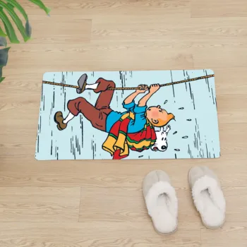 

Cartoon TINTIN PVC Entrance Door Mat Non-slip Waterproof Easy To Scrub Floor Mat Living Room Bedroom Decoration Leather Mats