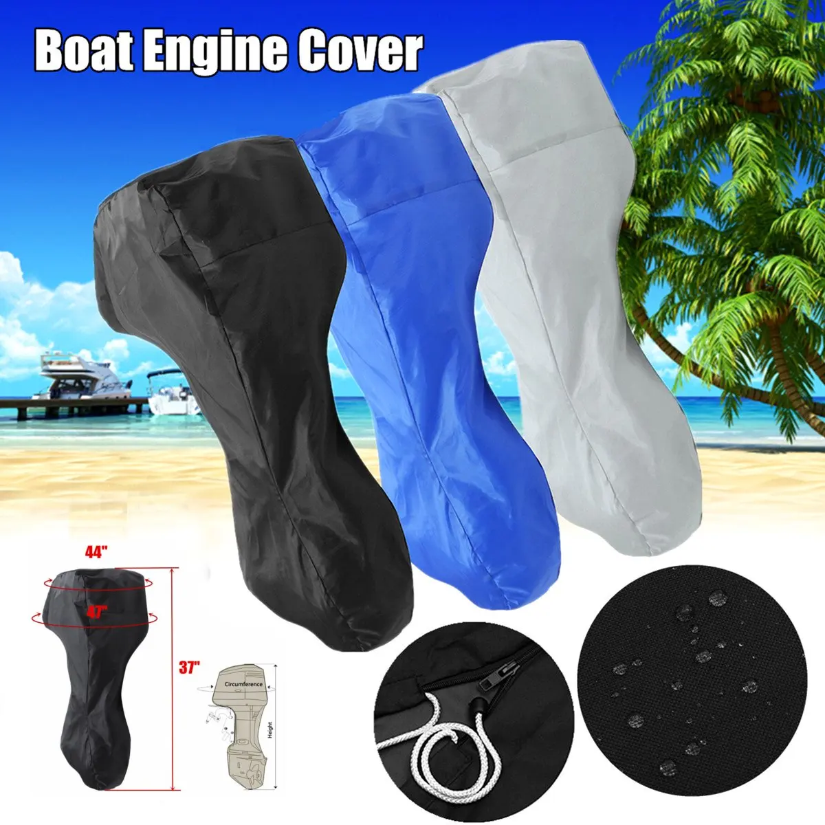 60150hp Boat Engine Cover Full Outboard Motor Cover Waterproof Oxford