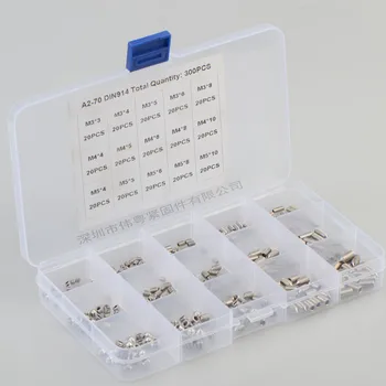 

300pcs M3 M4 M5 * 4/5/6/8/10 stainless steel 304 DIN914 pointed hexagon socket headless set screw set