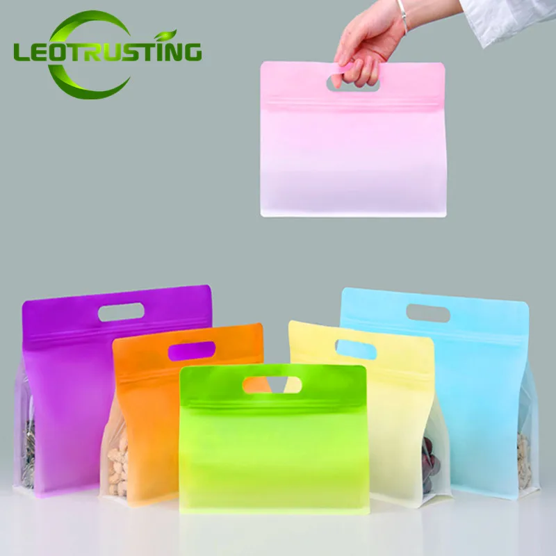 

50pcs Portable Oilproof Paper Zip Lock Bags Resealable Frosted Window Coffee Beans Snack Party Wedding Gifts Packaging Pouches