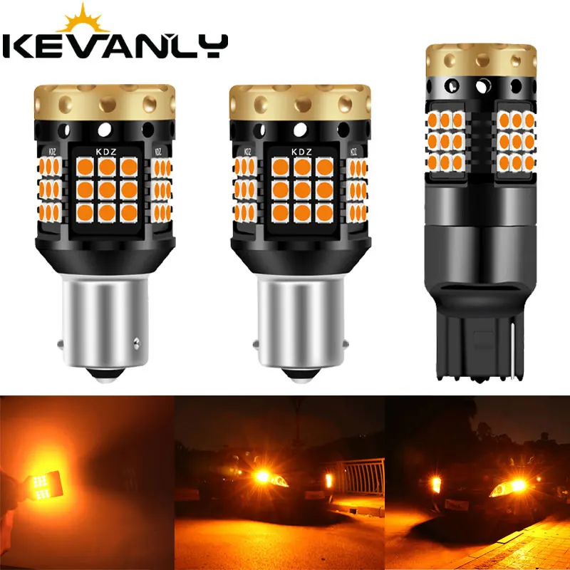 

2pc CANBUS BAU15S PY21W BA15S P21W led 7440 W21W 3030 led 36-45 smd Car Reserve Lamp turn signal drl Light No error Amber 12-24v