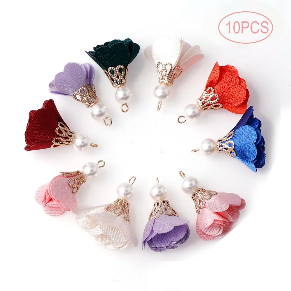 Mix Color Tassel 6-10Pcs/set DIY Flower Silk Polyester Charms Jewelry Bracelet Key Making Fringe Trim Craft Tassels Sewing Acces - Цвет: as photo