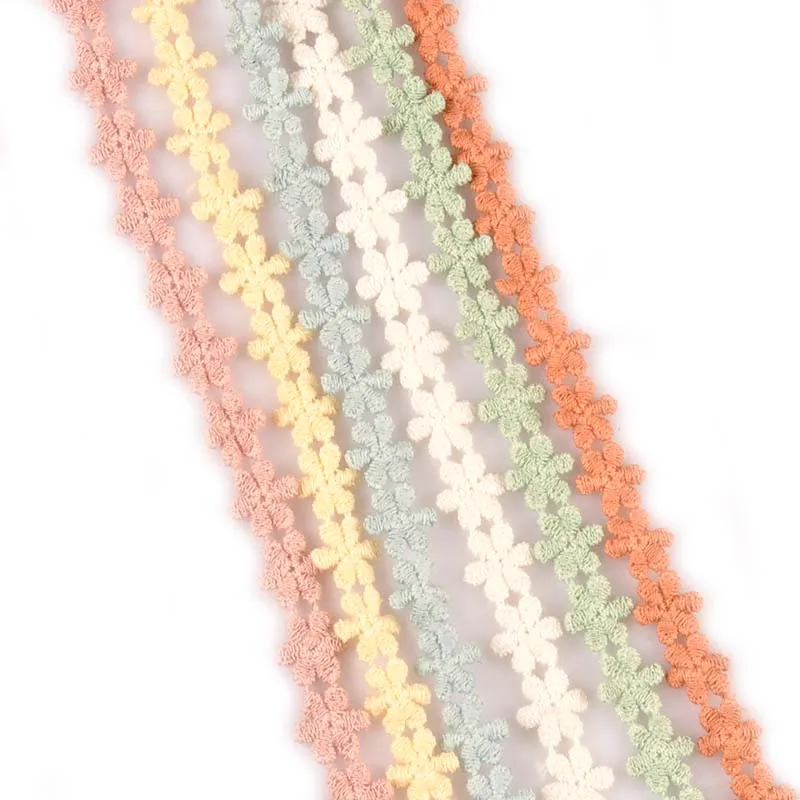 Flower Pattern Multicolor Lace Fabric Sewing Accessories Lace Trim Patchwork Ribbon Handmade DIY Garment Material 2 Yards C2449
