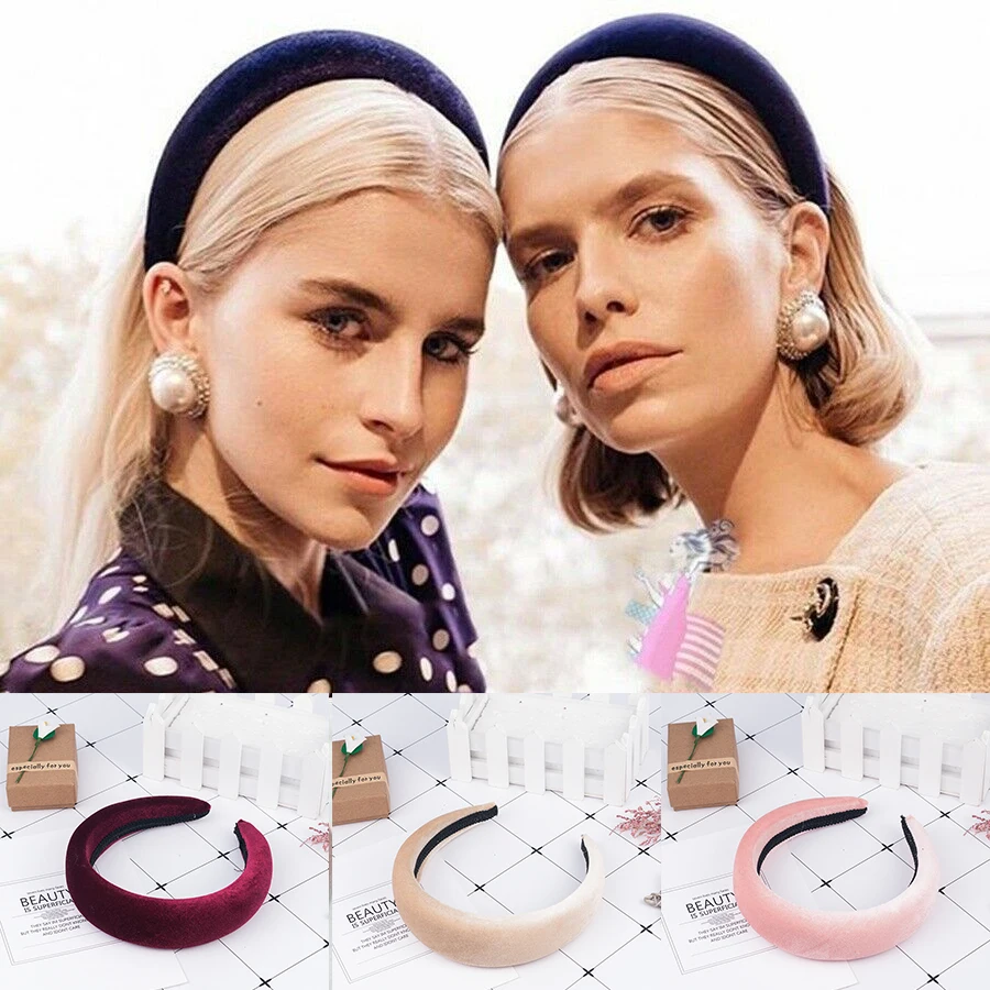 Nova Moda Estilo Ocidental Solidos Cores Engrossar Acolchoado Cabeca Aro Turbante Mulheres повязки для волос Meninas Acessorios головные уборы