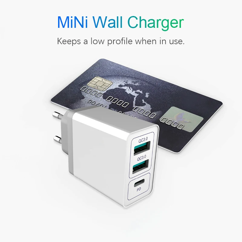 30 Вт двойной USB PD Quick Charge 3,0 адаптер для iPhone 11 Pro Xs Max Xr Xs samsung Note10Plus Xio mi 9 EU/US Plug Быстрая зарядка