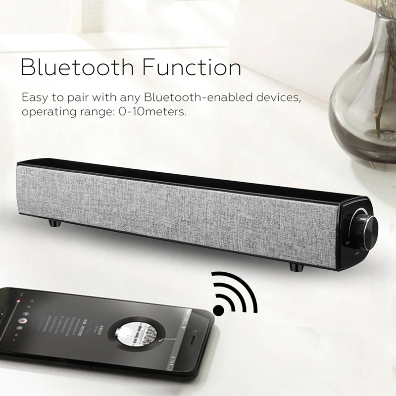 

20W Bluetooth Soundbar Portable Stereo Speaker Subwoofer 3D Surround for Home Theater Music