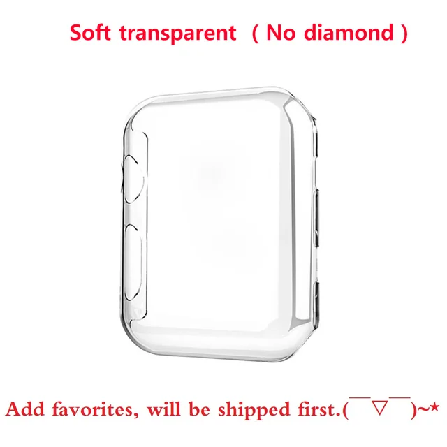 Diamond Bumper Protective Case for Apple Watch Cover Series 7 SE 65432 38MM 42MM For Iwatch 40mm 44mm Smart Bracelet Accessories No drill transparent