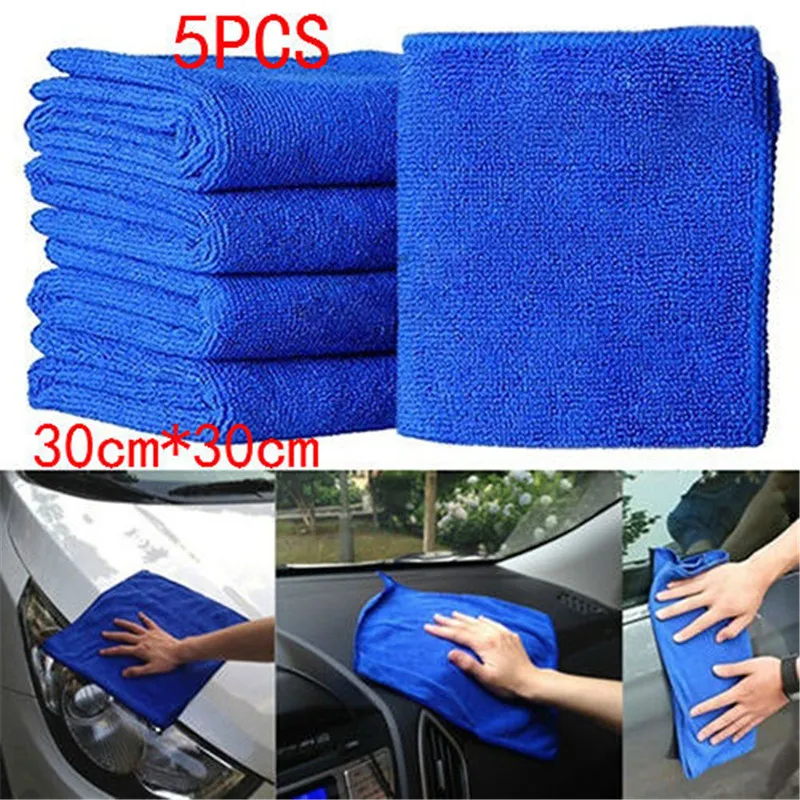 Car Wash Towel 5Pcs Soft Cleaning Auto Care Dry Clean Polish Cloth Microfiber Towels 30cm*30cm | Автомобили и мотоциклы
