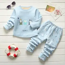 BibiCola/комплект одежды для маленьких мальчиков и девочек, детская зимняя теплая одежда Детский спортивный костюм детский Пижамный комплект для малышей детский спортивный комплект