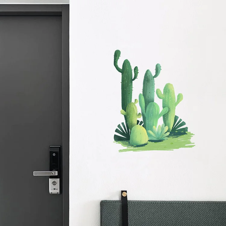 Wall Decoration For Bedroom Background New Creative Plant Cactus Wall Stickers 