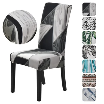 

Chair Cover Printed Elastic Slipcovers Stretch Chair Covers For Dining Room Restaurant Party