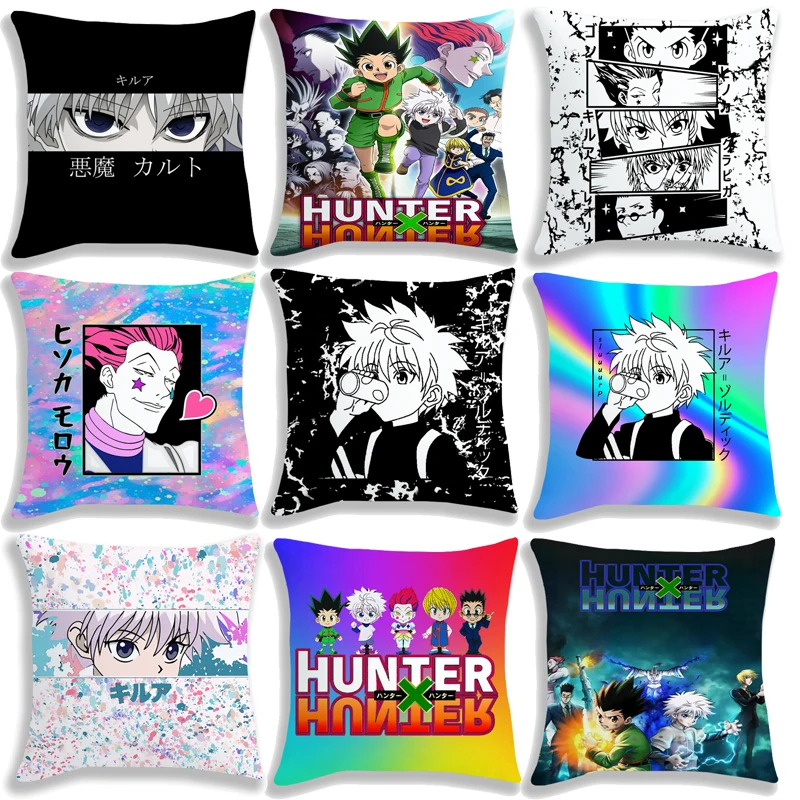 

Anime Hunter X Hunter Pillow Case Pillowcover 45cm Decorative Home Sofa Cushion Covers Boys Girls Kids Cartoon Gifts No Pillow