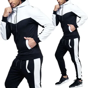 

ZOGAA Men's Tracksuit Hoodies+Sweatpants 2 Piece Sports Suit Large Size Fashion Sportswear Suit Casual Tracksuit Men