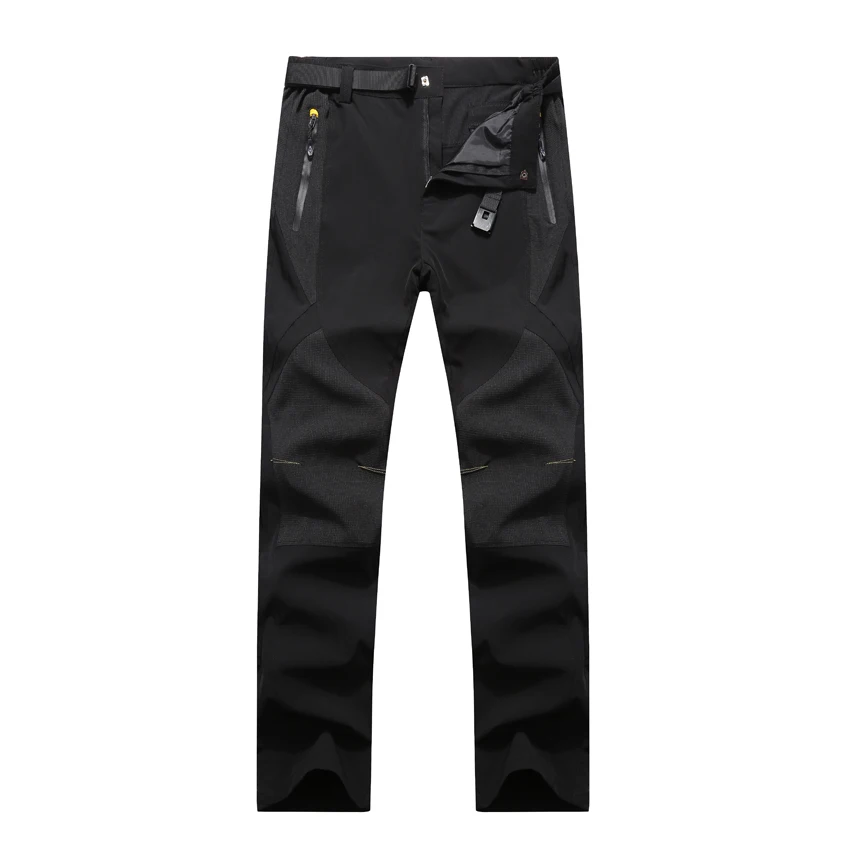 JACKSANQI мужские брюки летние быстросохнущие эластичные водонепроницаемые ультратонкие брюки для занятий спортом на улице новые мужские походные Трекинговые Брюки RA239 - Цвет: Черный