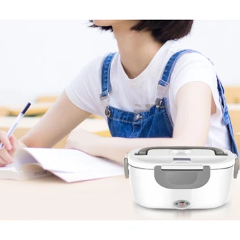 

Electric Lunch Box Food Heater Car and Home 12V Food Warmer for Adults Kids with Individual Box & 2 In 1 Fork & Spoon Grey