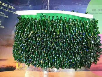 

6cm Wide High Quality Heavy Glass color Seed Beaded Fringe Lamp Costume Trim Crafts