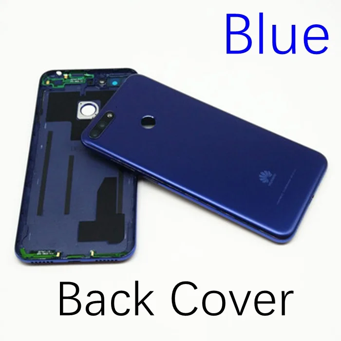 Для huawei Y6 Задняя крышка батареи задняя дверь Корпус чехол средняя рамка Y6 Prime передняя рамка экран рамка Шасси - Цвет: Back Cover Blue