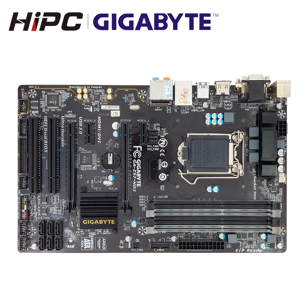 

Gigabyte GA-Z97-HD3 Desktop Motherboard Z97-HD3 Z97 For LGA 1150 i3 i5 i7 DDR3 32G SATA3 USB3.0 ATX Used Mainboard