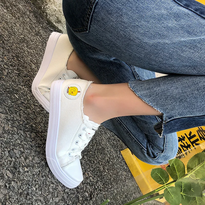 

Spring And Summer Canvas Shoes Women's Harajuku Ulzzang Korean-style Shoes Women's Summer Students White Shoes Children 2019 Tre