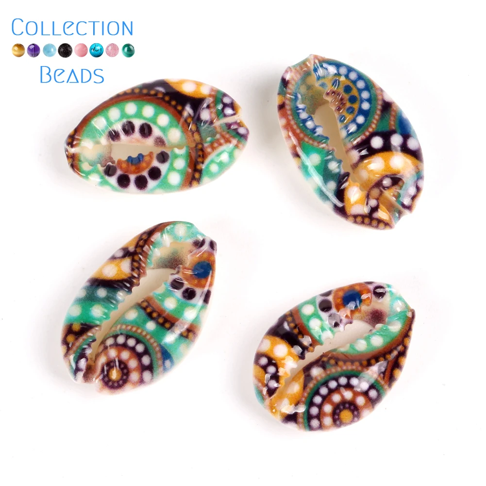 Natural Seashell Cowrie Conch Loose Spacer Beads for Jewelry Making Bracelet 10Pcs