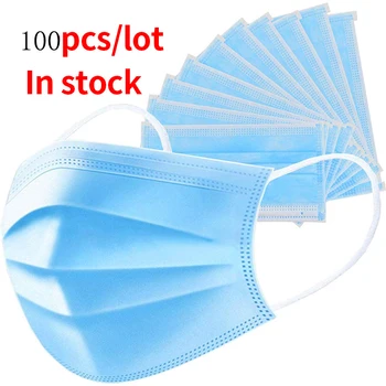 

100 pcs/Bag 3 Layer Non-woven Dust Face Mask Thickened Disposable Mouth Mask Dust Filter Safety Mask