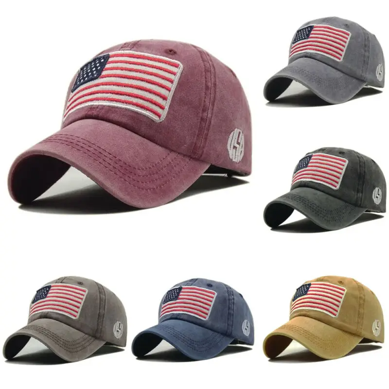 

Newest Women Men Casual Baseball Caps Women Snapback Hats Embroidery Adjustable US Flag Baseball Caps 6 Colors