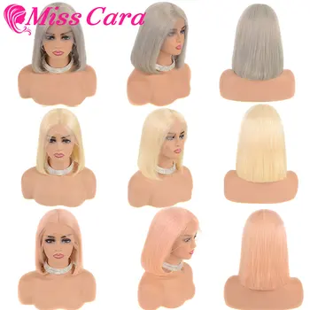 

613# Grey Pink 1B/27 Short Bob Wigs Lace Frontal Human Hair Wigs Pre Plucked Brazilian Straight Wigs Miss Cara Remy Hair Wigs