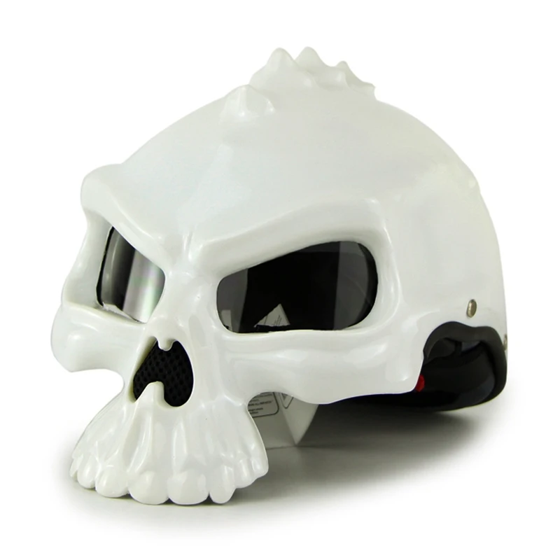Череп Kask удобные шлемы двойного назначения шлем Moto модульный Косплей Casco модульный Capacete Aberto Visera Casco De Moto - Цвет: White