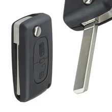 Черный 2 кнопки ввода автомобиля замена ключа дистанционного Fob оболочки чехол E12 с Uncut автомобиля Флип ключ для CITROEN C2 C3