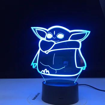 

Star Wars Yoda Night Light Led Colors Changing Touch Sensor Nightlight for Kids Bedroom Decor Light Table 3d Lamp Cartoon Gift