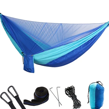 

Camping Hammock Folding Outdoor Hanging Hammock With Mosquito Net For Two Person Automatic Quick Opening Anti-Mosquito Hammock