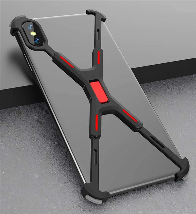 R-JUST Алюминиевый металлический чехол с голой рамкой для iphone X, XS, XR, XSMax, чехол, Противоударная форма, бампер, защитный чехол для телефона KS0399